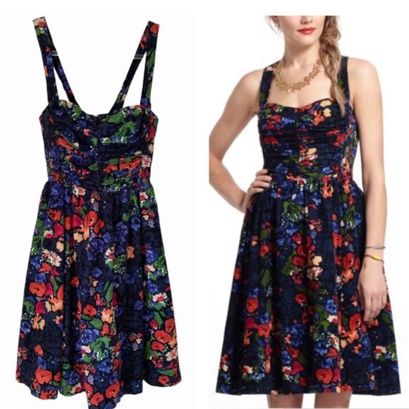Anthropologie | HD in Paris Floral Corduroy Dress - Picture 1 of 8